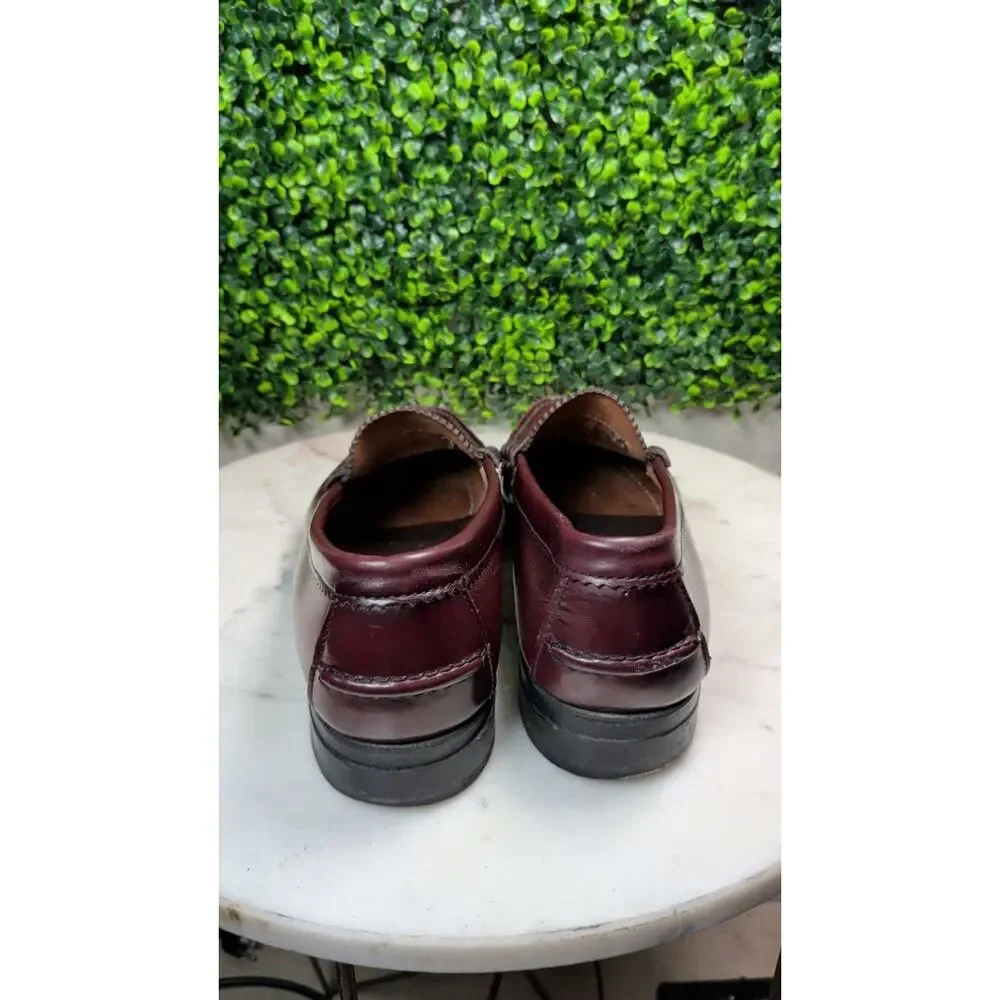 Dexter Burgundy Leather Penny Loafers Men's US 9.5 Made in USA Handsewn Dress